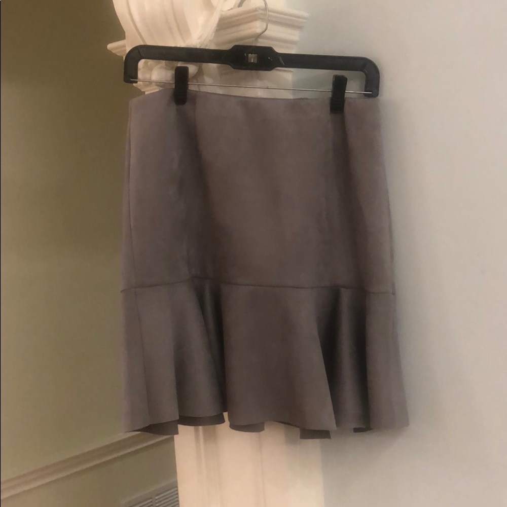 Women's AQUA suede grey skirt